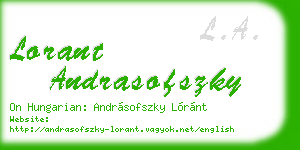 lorant andrasofszky business card