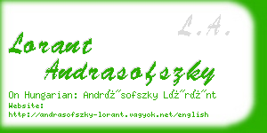 lorant andrasofszky business card